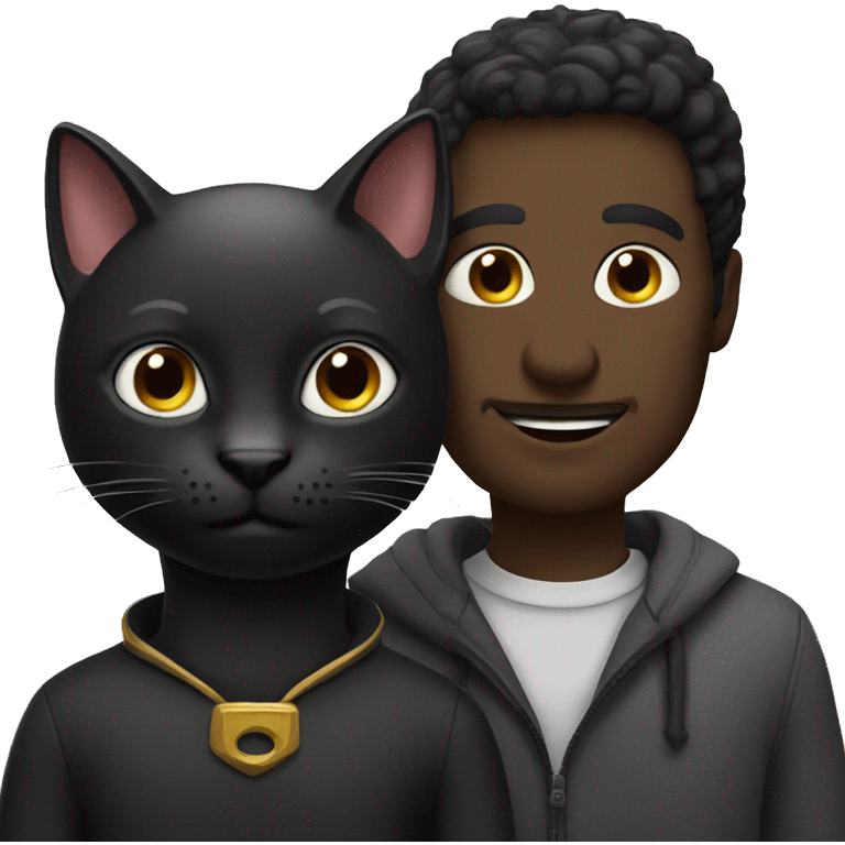 Black cat with man emoji