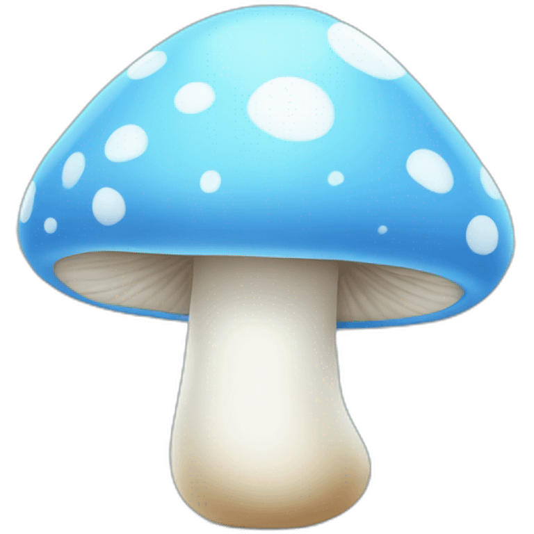 baby blue colored mushroom with white spots emoji