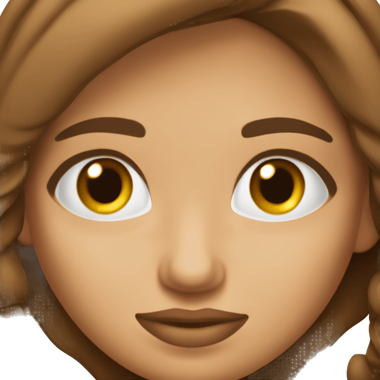 mujer, pelo corto liso marron, ojos marron, tez blanca emoji