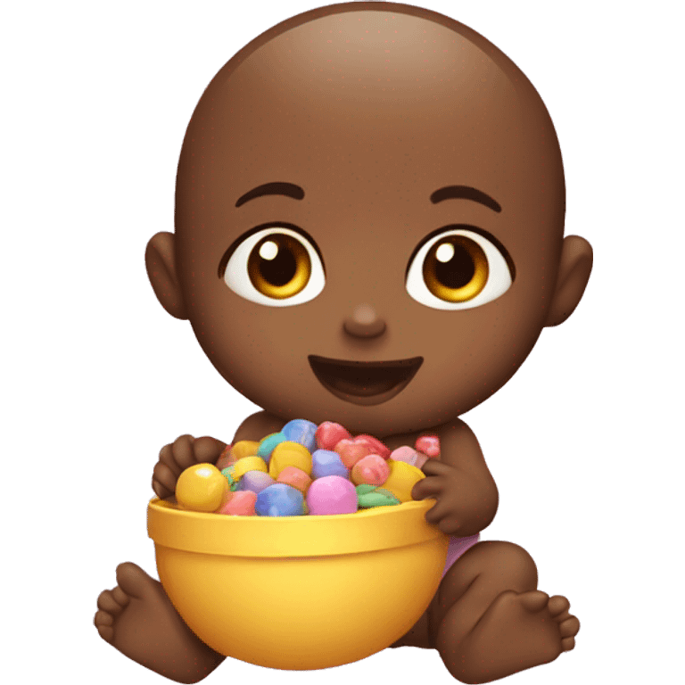 Baby with candies  emoji