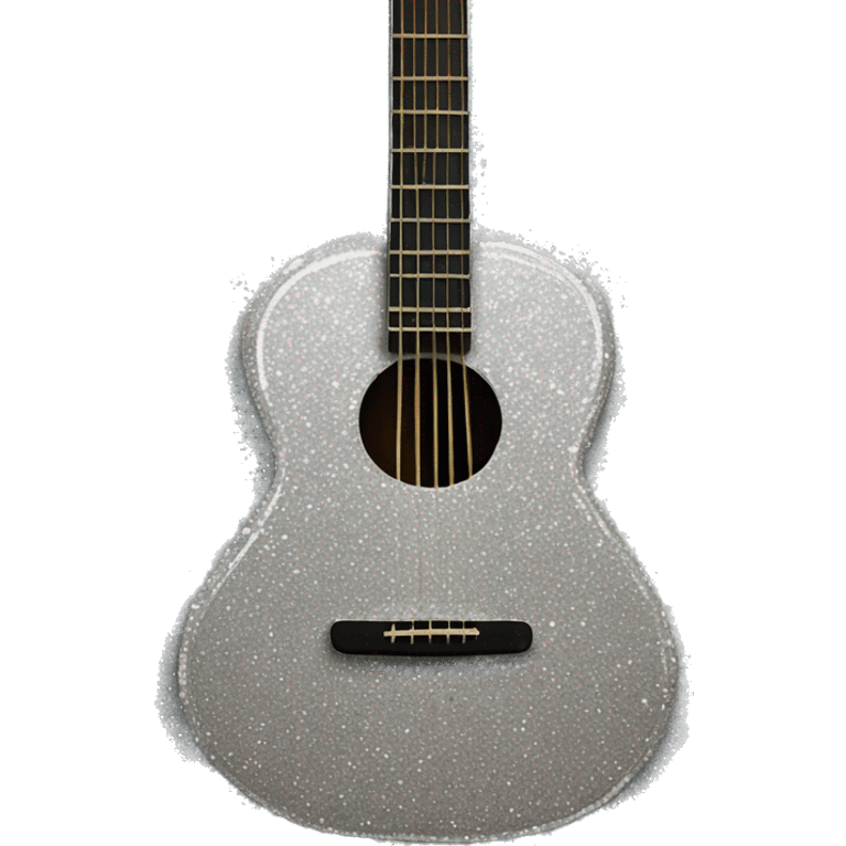 Acoustic Guitar made of silver glitter emoji