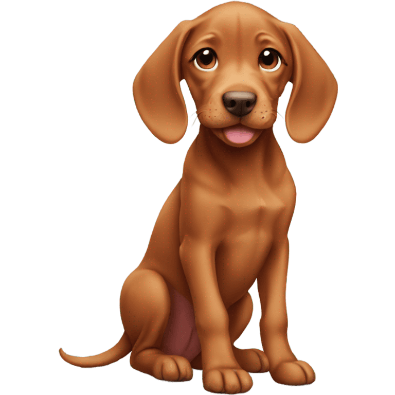 Vizsla puppy smiling emoji