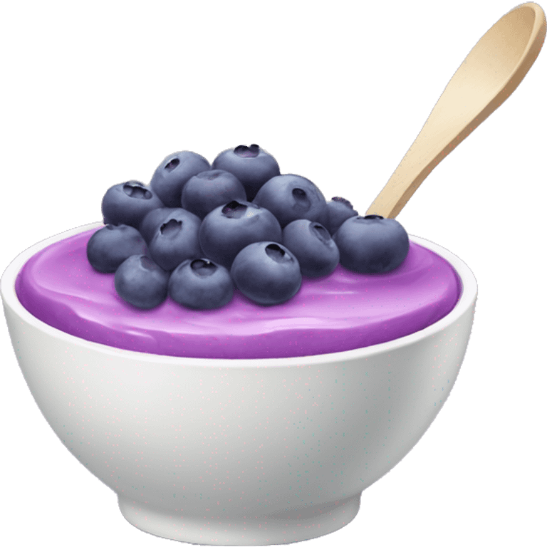 bowl with purple yogurt and blueberries emoji