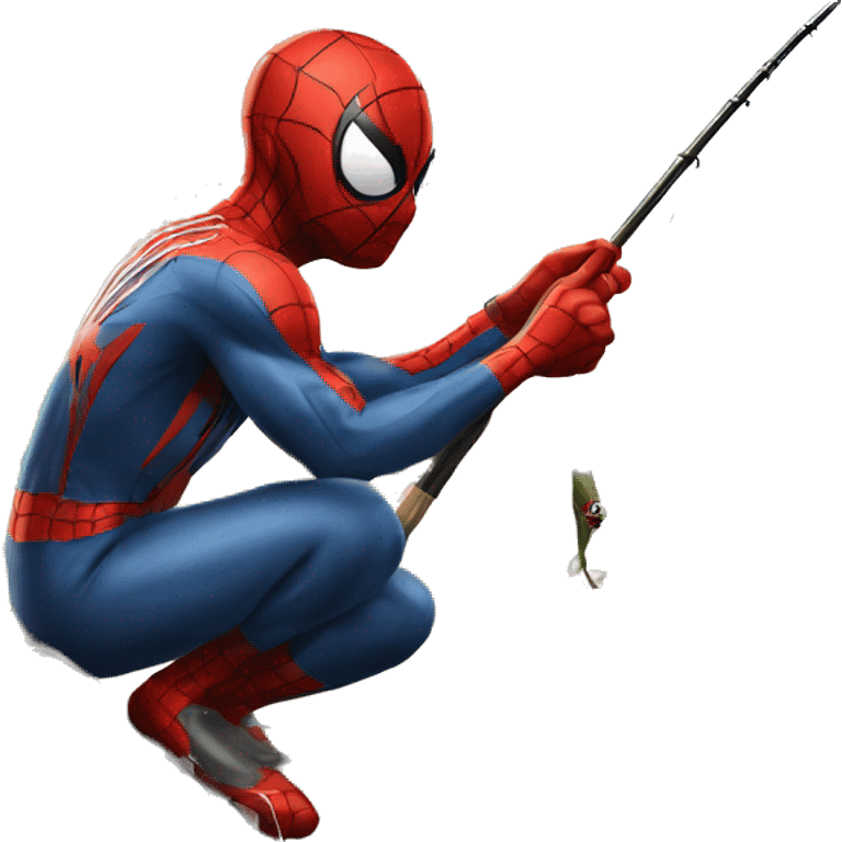 Spiderman fishing emoji