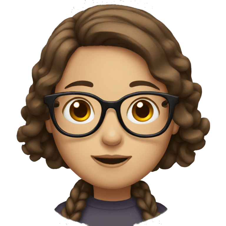 girl with brown hair and glasses emoji