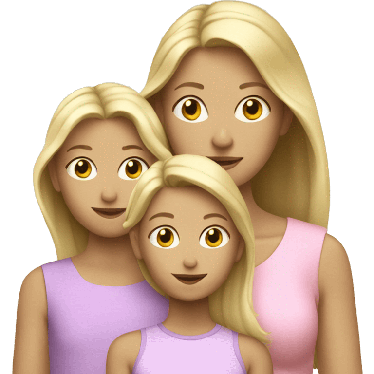 blond mother with two blond children emoji