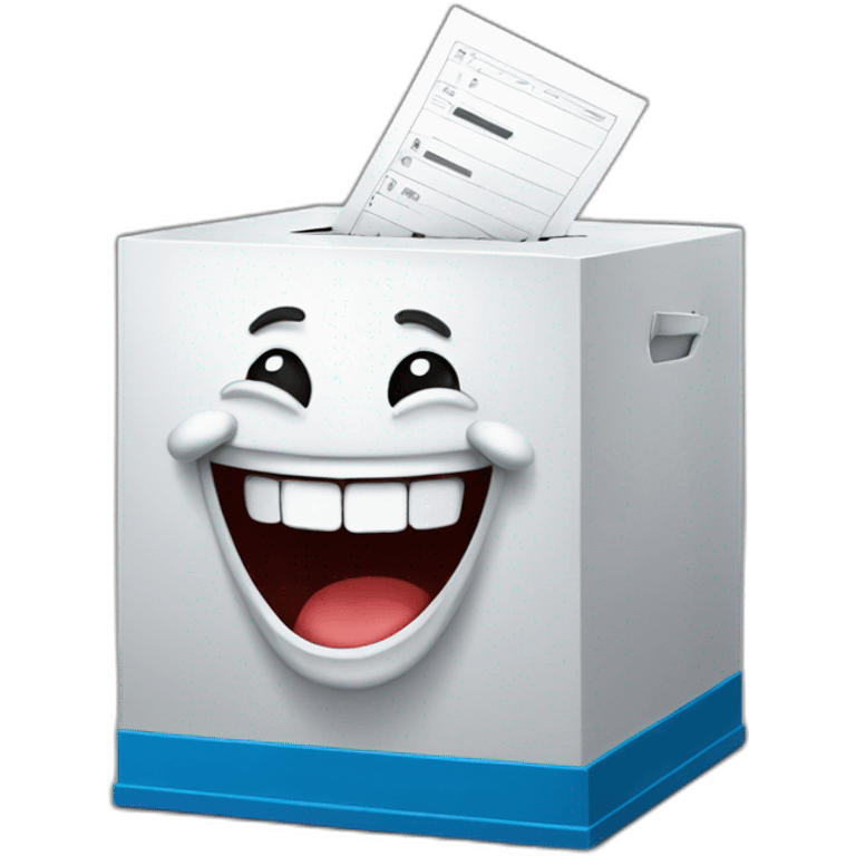 ballot box is laughing emoji