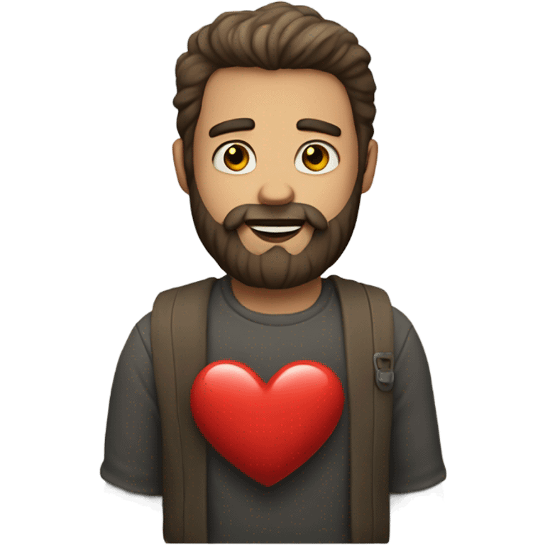 Same bearded man with a heart emoji