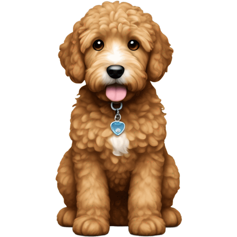 mini golden doodle brown body with white nose  emoji