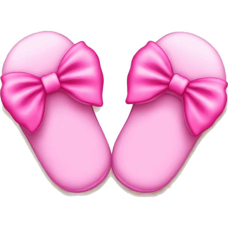 Pink slippers with bows emoji