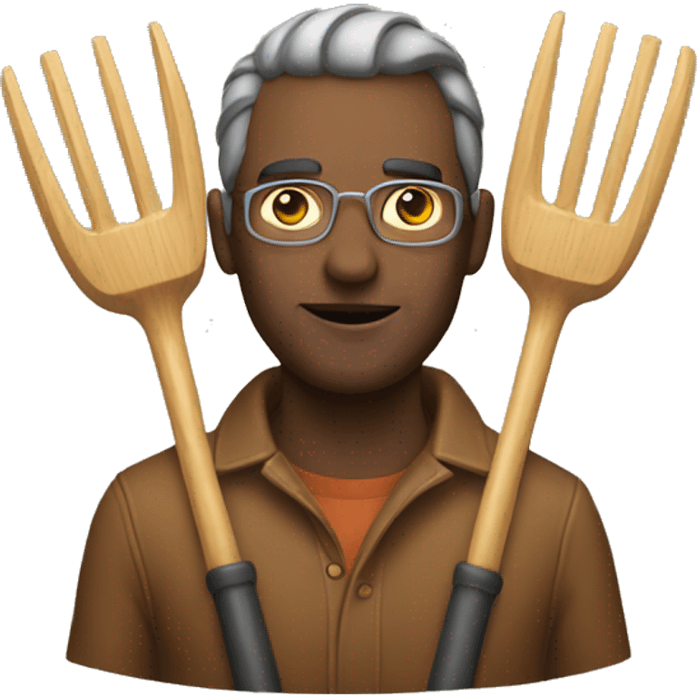 Man with pitchfork emoji