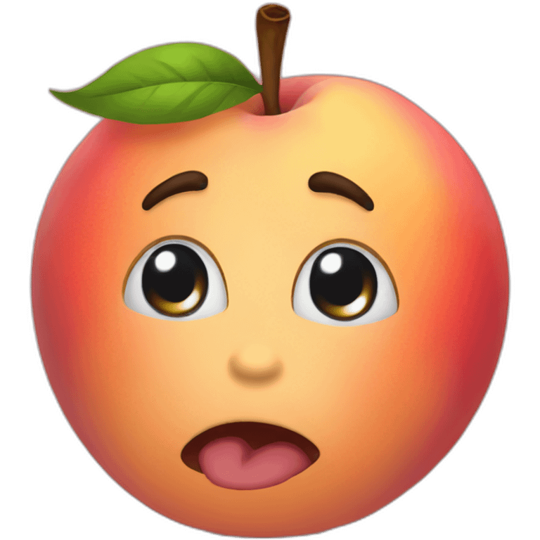 Crying peach emoji