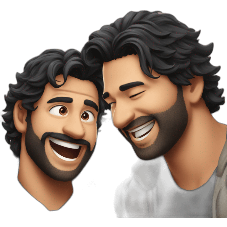 Prabhas and rana laughing together emoji