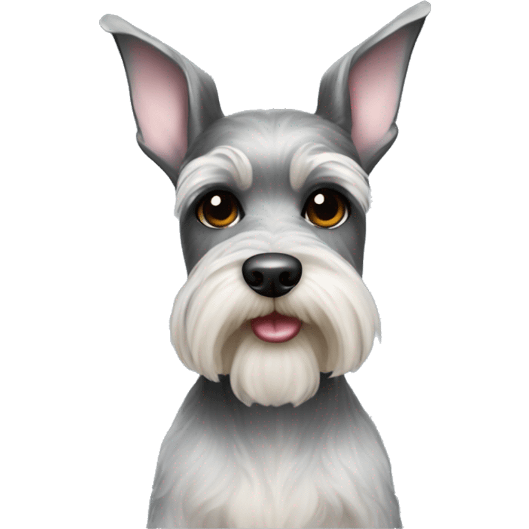 Salt and pepper girl miniature Schnauzer dog  emoji