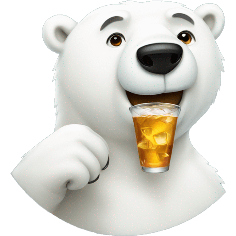 Polar bear with drink emoji