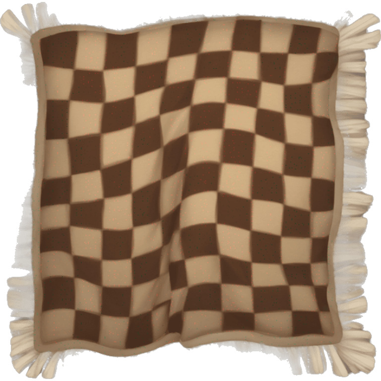 Brown checkered blanket emoji