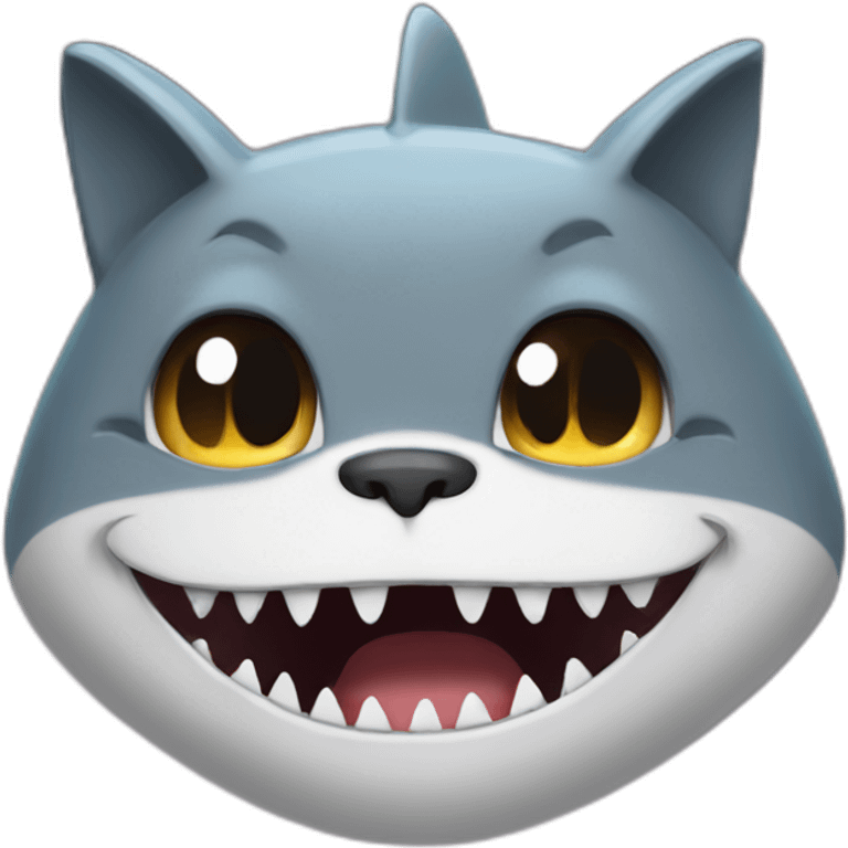 cat in a shark mouth emoji