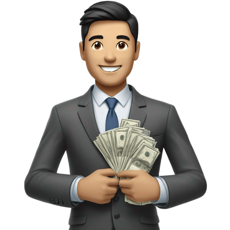 asian man that loves money emoji