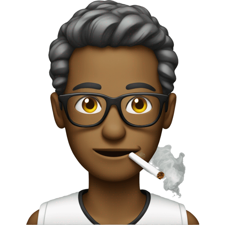 geek wearing sunglasses and smoking a cigarette  emoji