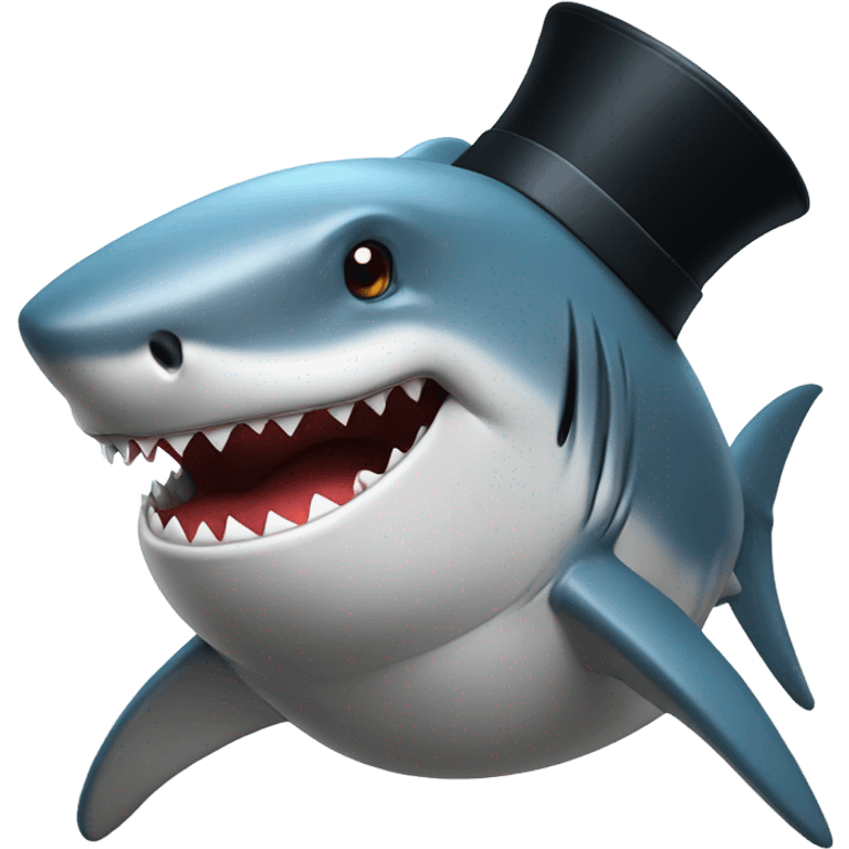 Shark with a top hat emoji