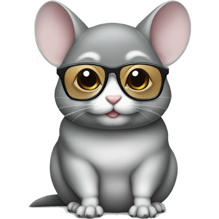 chinchilla with glasses emoji