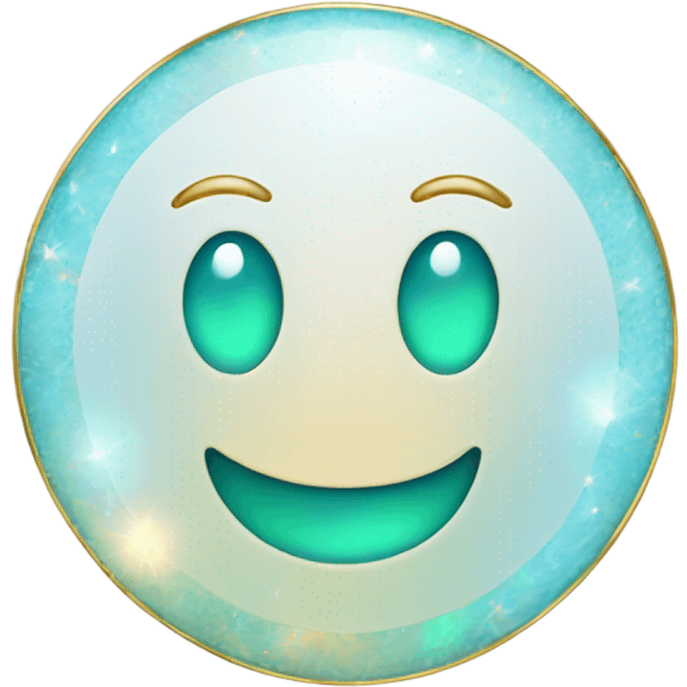 opal gemstone smiley gold outline emoji