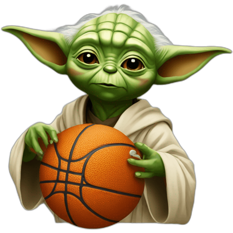 Yoda eating a basketball emoji