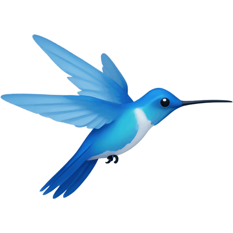 hummingbirds minimalism style color blue and white emoji