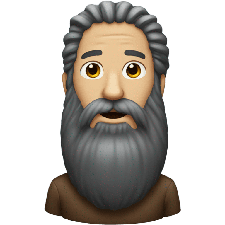 Emoji with very long gigantic beard emoji