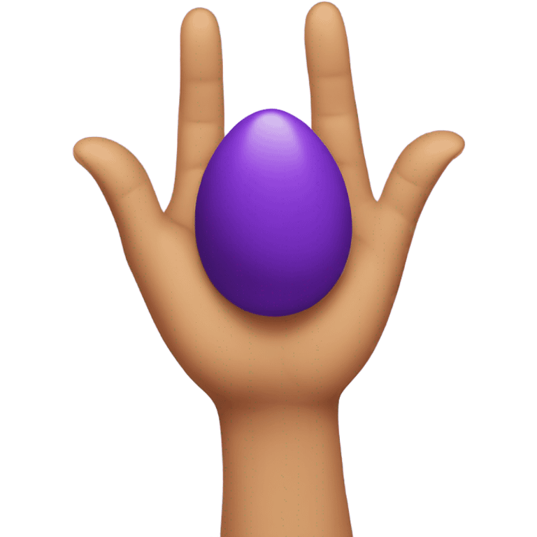 Purple egg raising hands emoji