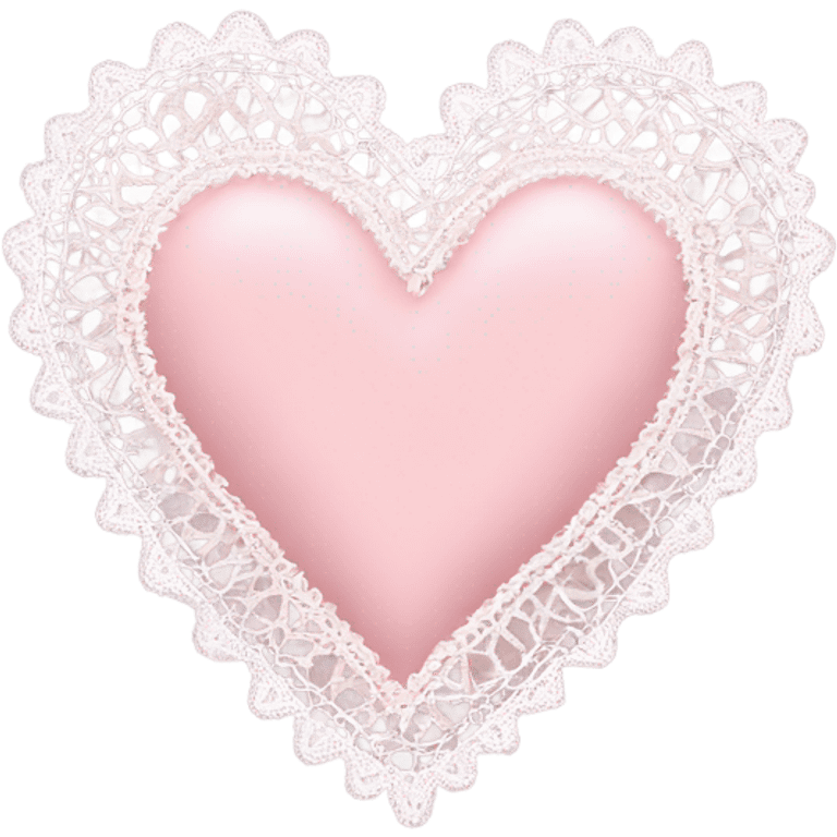 Pastel pink heart with lace on edges emoji