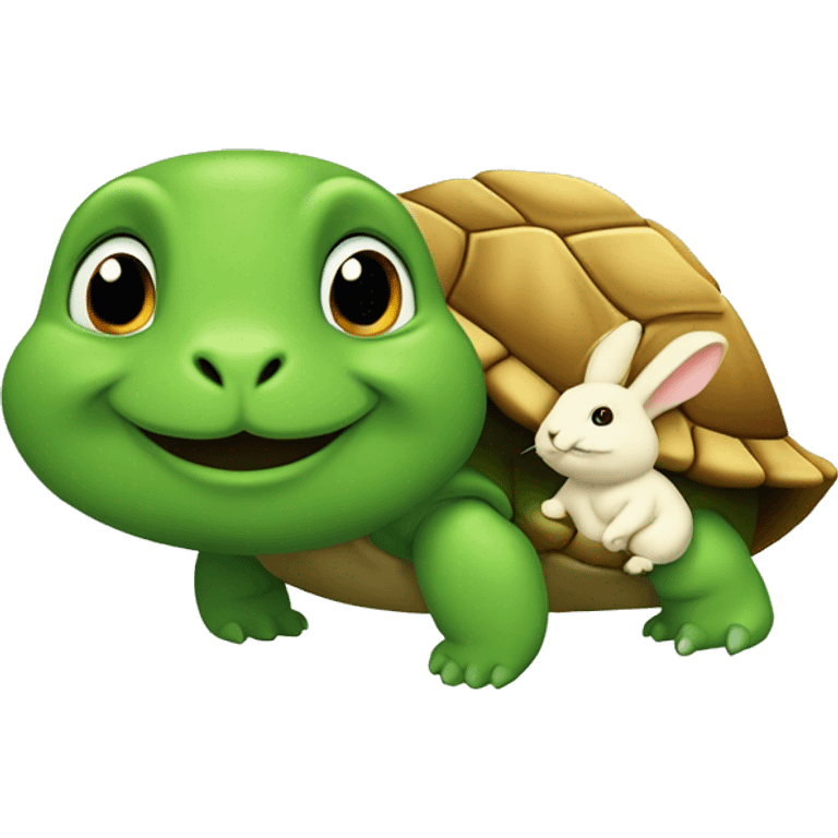 Tortue avec un lapin sur la tête emoji