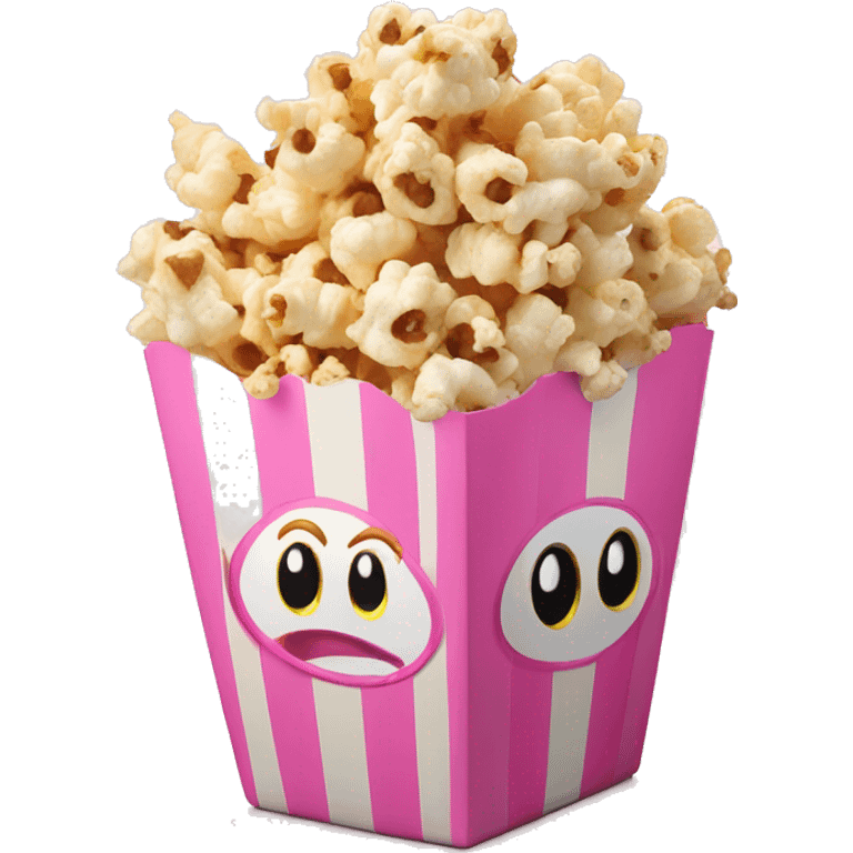 Popcorn with Carmel in pink box emoji