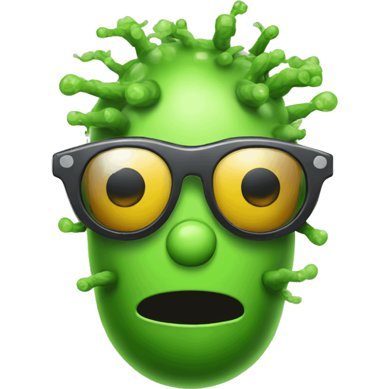 A bacteria with sunglasses emoji