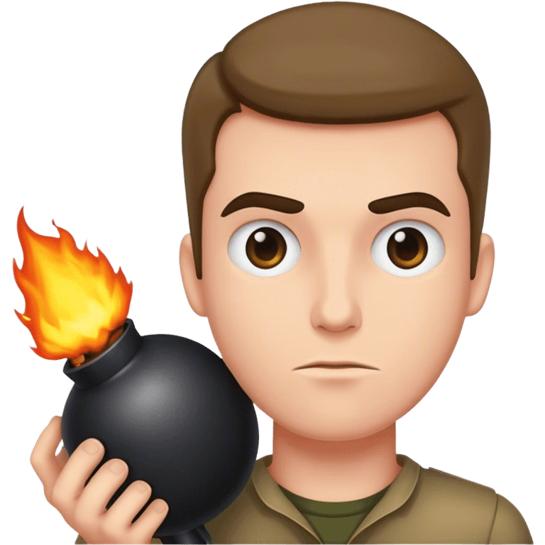 Man holding a bomb emoji