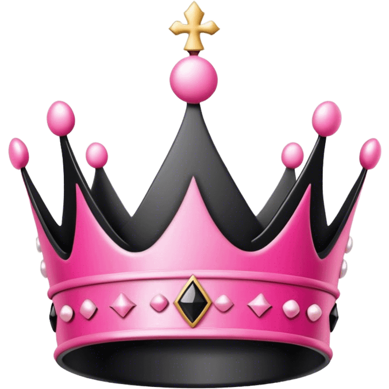 black and pink crown emoji