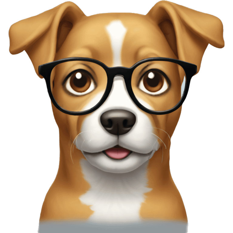 Dog with glasses emoji