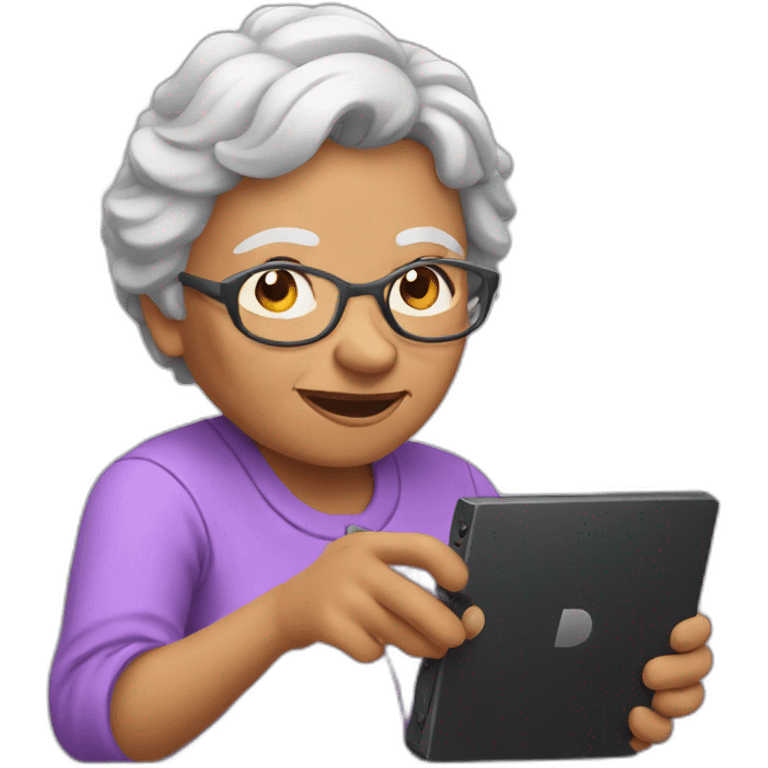 Grandma play video games emoji