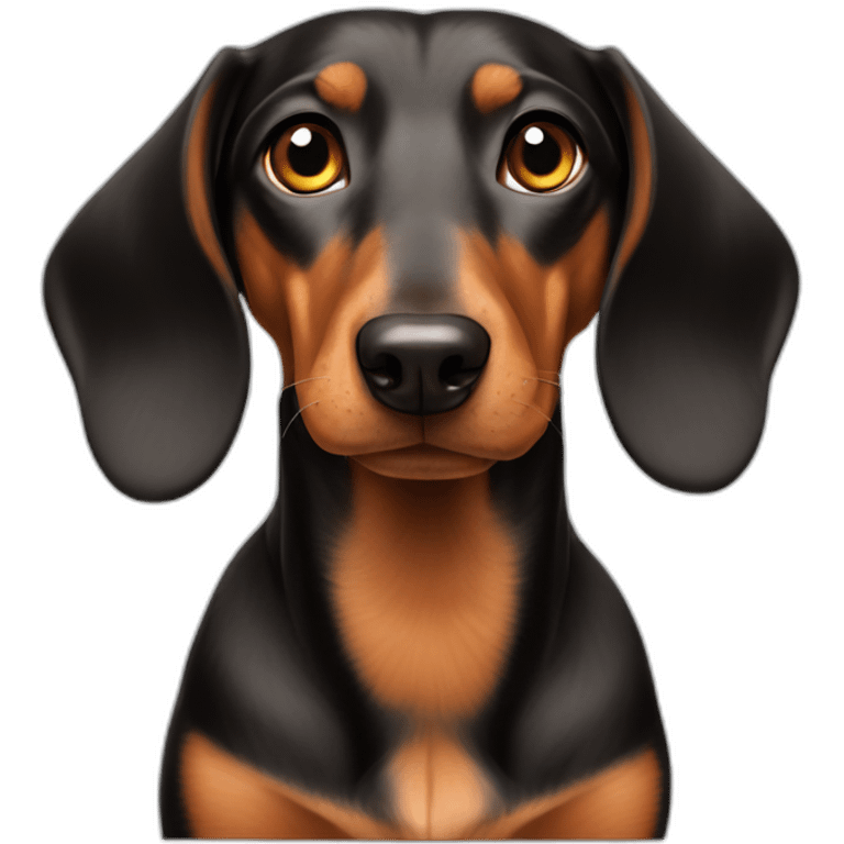 Dog head reality dachshund Looks to the left side 180 Degrees emoji