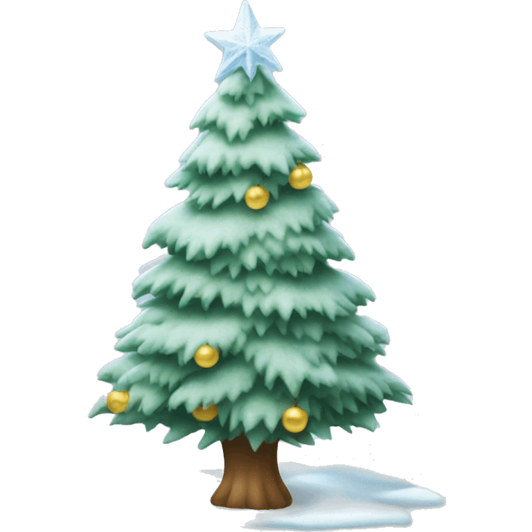 Frosty Christmas tree emoji