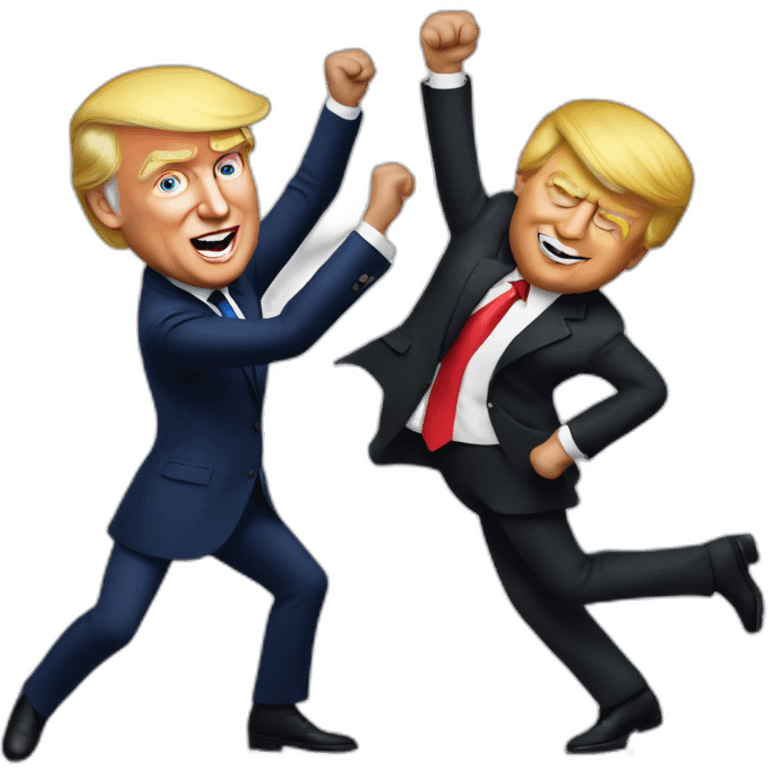 donald trump dancing with emmanuel macron emoji