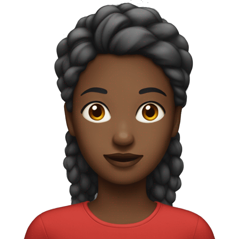 Black girl with red shirt emoji