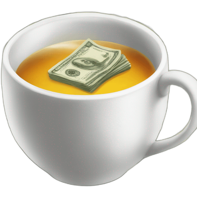 Tea with money emoji