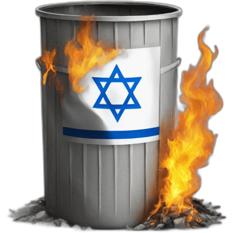 Israel inside burning trash emoji