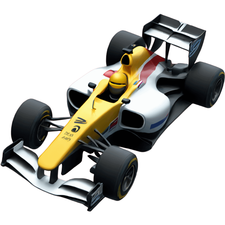 a formula 1 car with vroom vroom written on it emoji