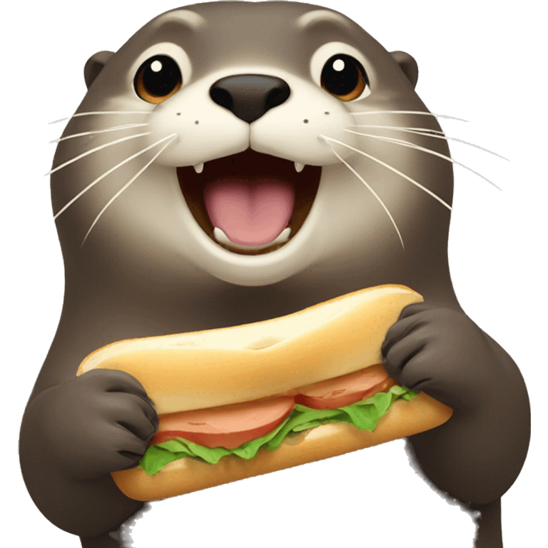 Otter eating a sandwitch emoji