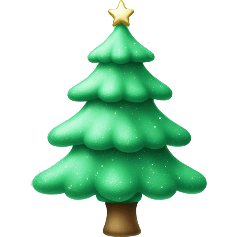 Small minty green Christmas tree with subtle sparkles emoji