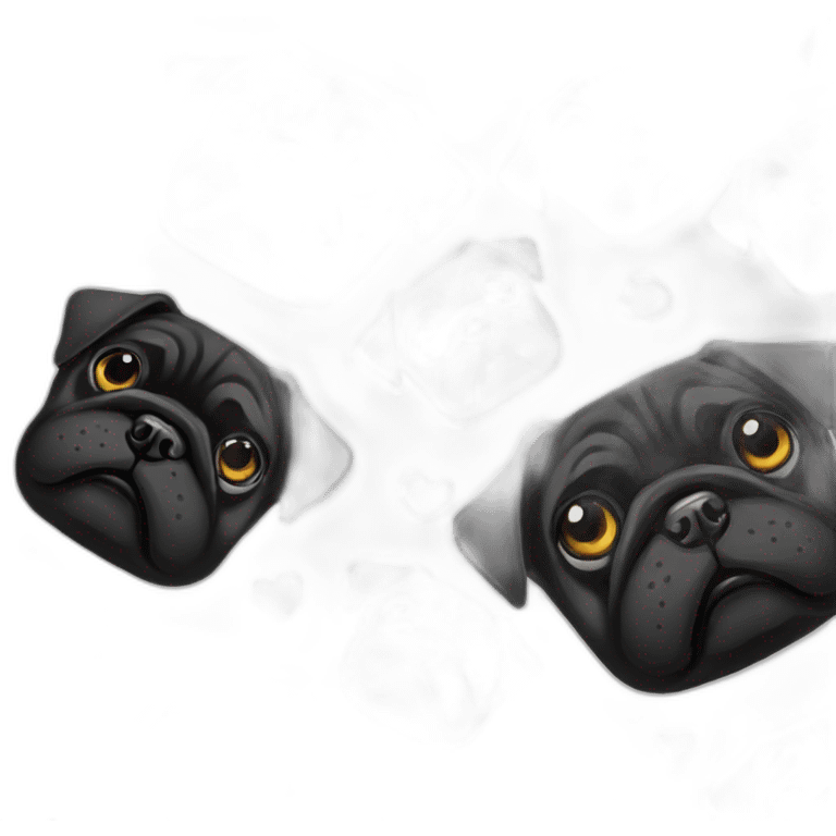 Black pug with lost eye  emoji