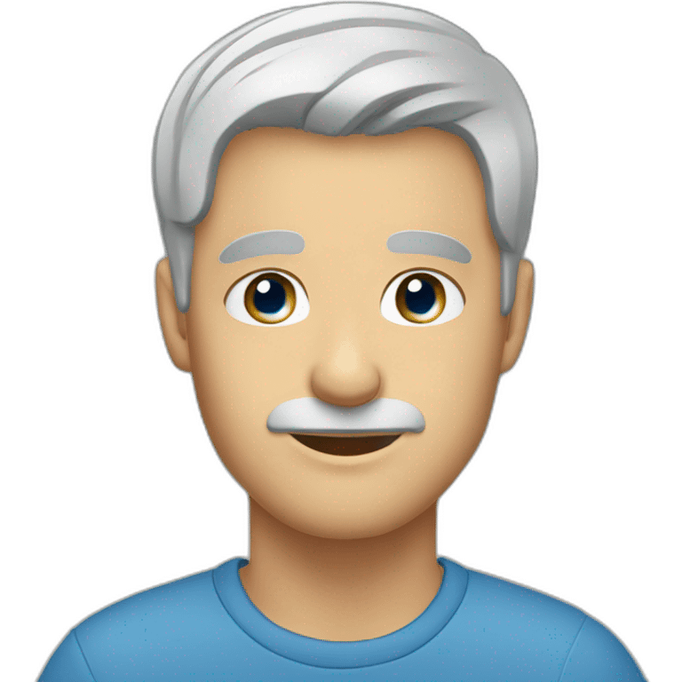 man with short grey hair and blue eyes emoji