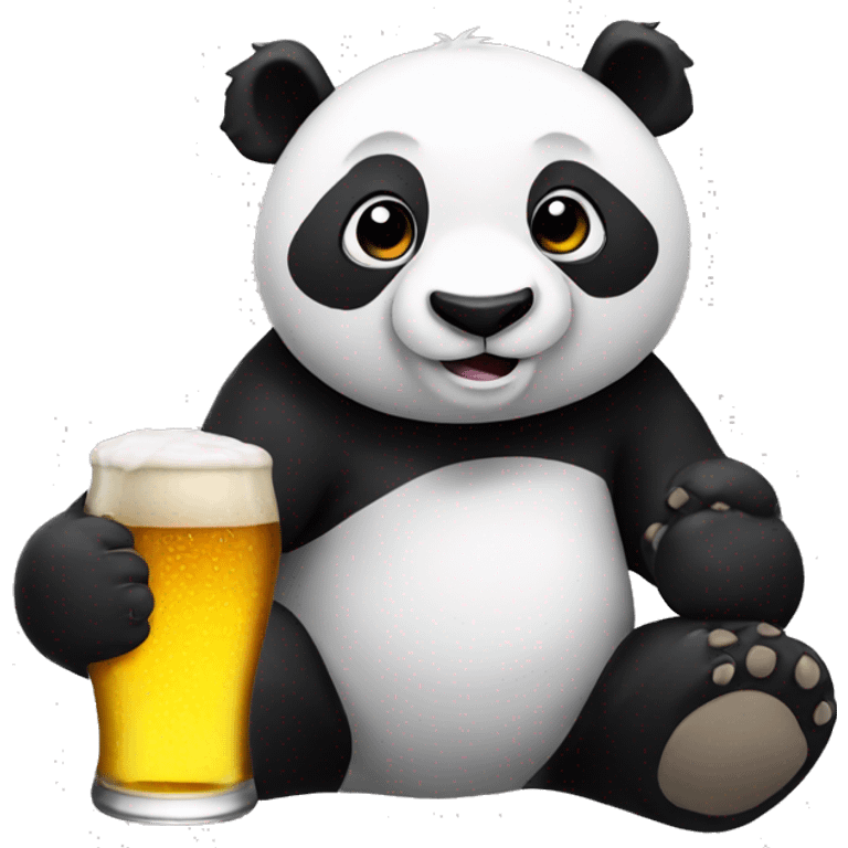 Panda with a beer emoji